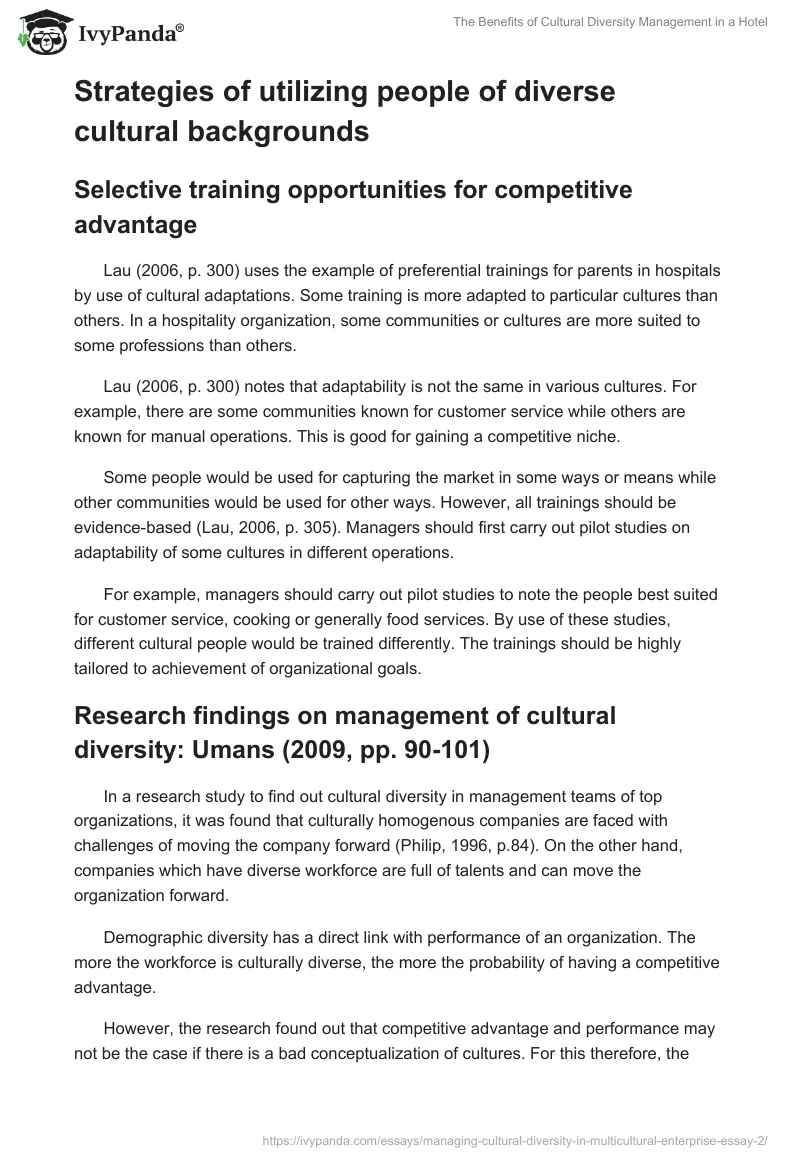 The Benefits of Cultural Diversity Management in a Hotel. Page 5