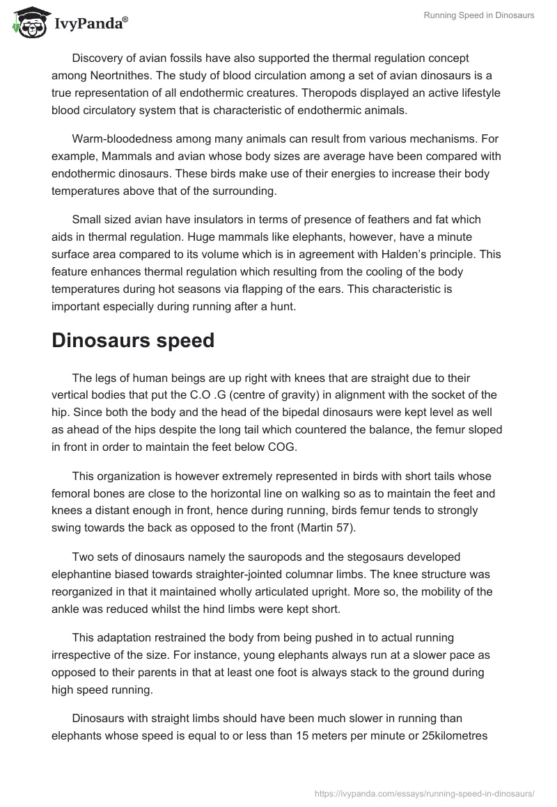 Running Speed in Dinosaurs. Page 3