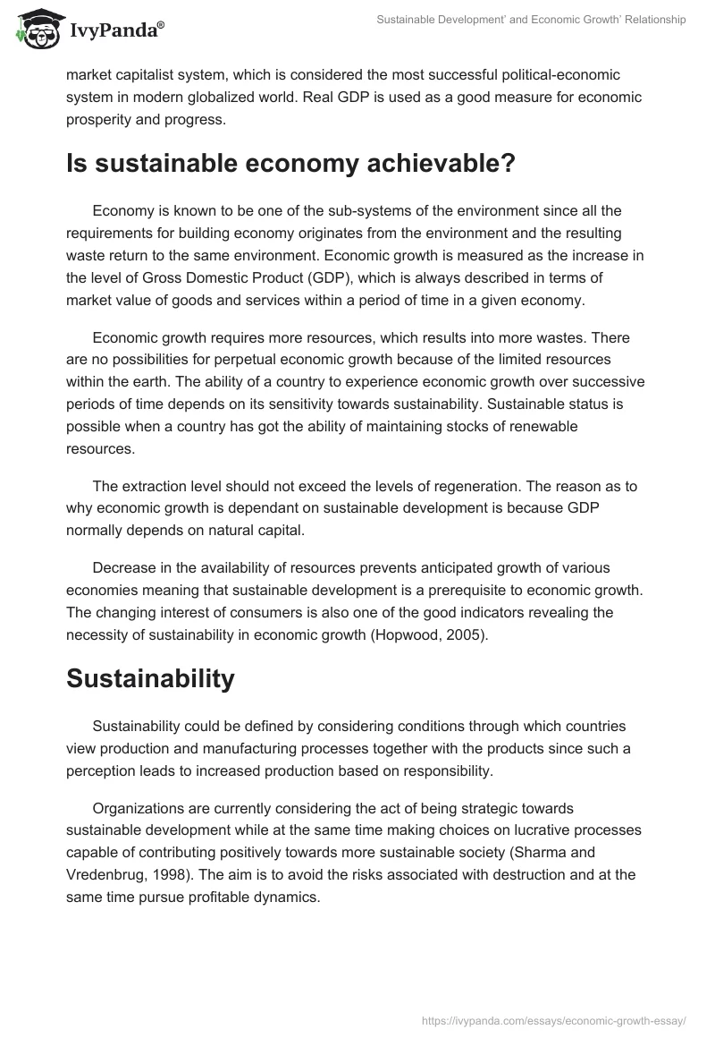 Sustainable Development’ and Economic Growth’ Relationship. Page 2