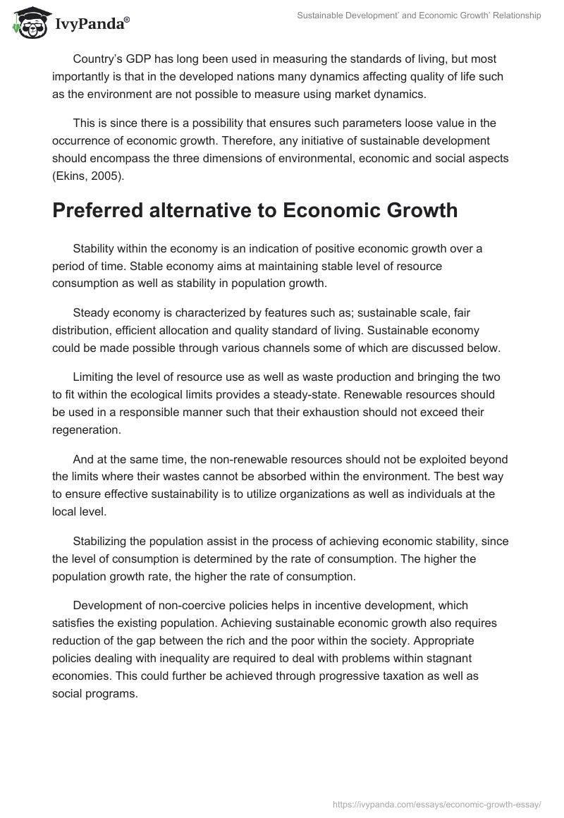 Sustainable Development’ and Economic Growth’ Relationship. Page 3
