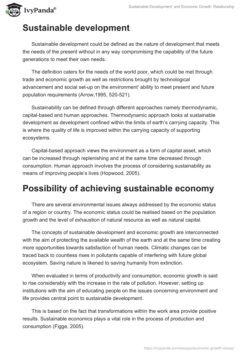 Sustainable Development’ and Economic Growth’ Relationship. Page 4