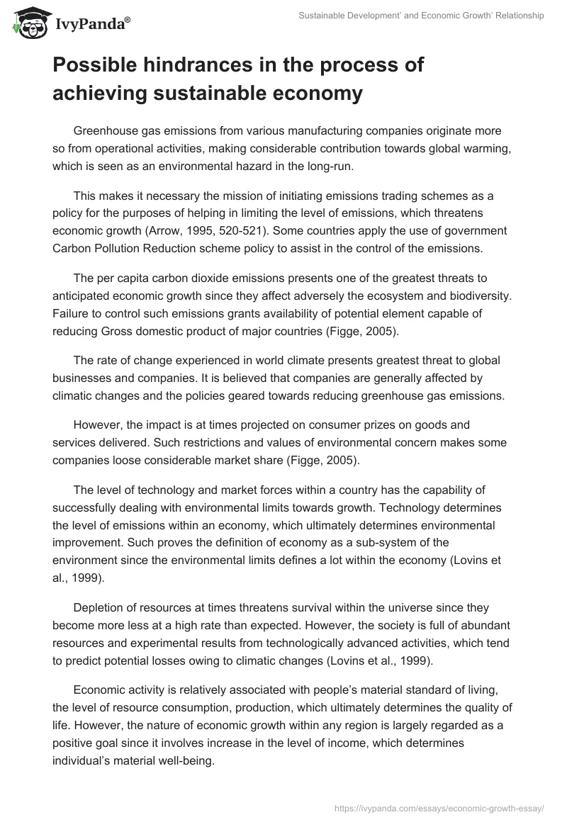Sustainable Development’ and Economic Growth’ Relationship. Page 5