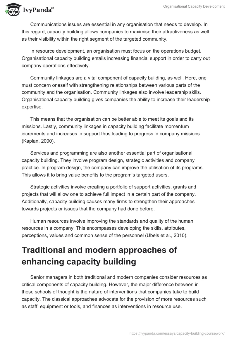 Organisational Capacity Development. Page 2