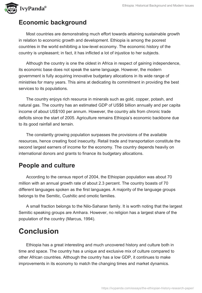 Ethiopia: Historical Background and Modern Issues. Page 3