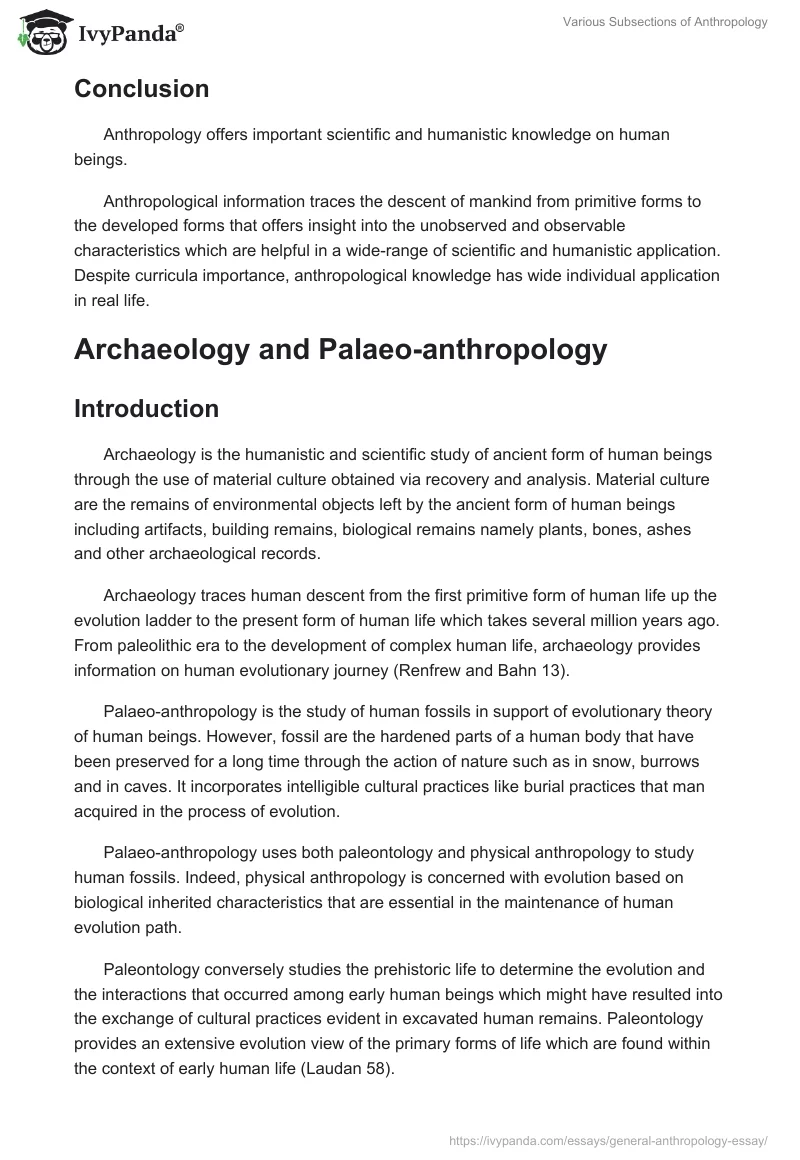 Various Subsections of Anthropology. Page 4