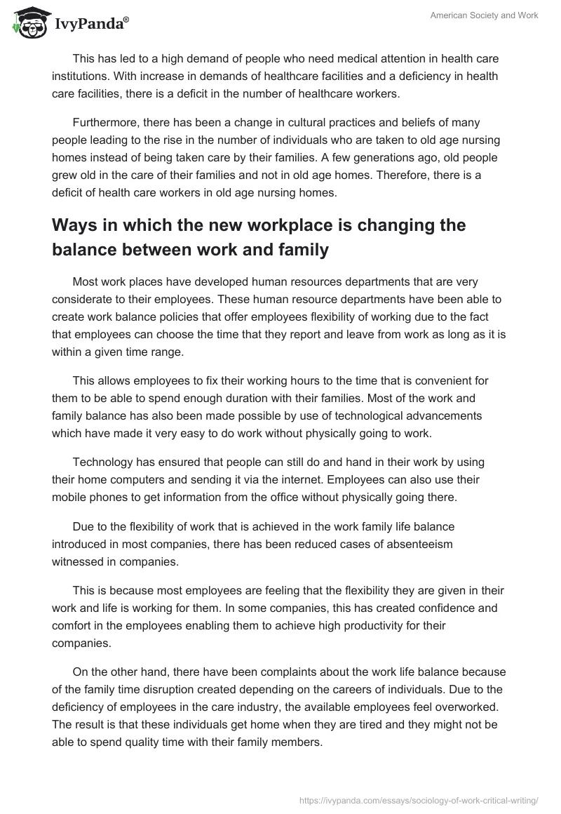 American Society and Work. Page 2
