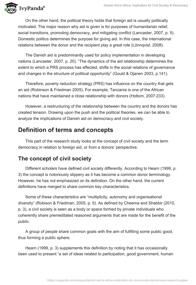 Danish Aid to Africa: Implication for Civil Society & Democracy. Page 3
