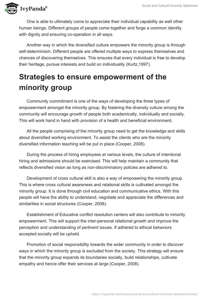 Social and Cultural Diversity Statement. Page 4