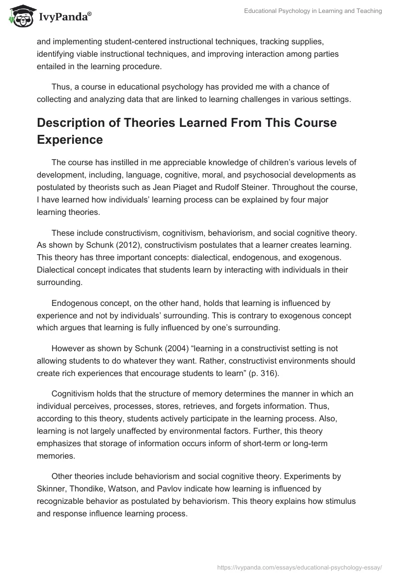 Educational Psychology in Learning and Teaching. Page 2