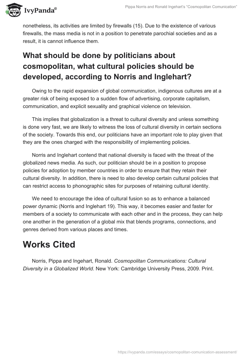 Pippa Norris and Ronald Ingehart’s “Cosmopolitan Comunication”. Page 2
