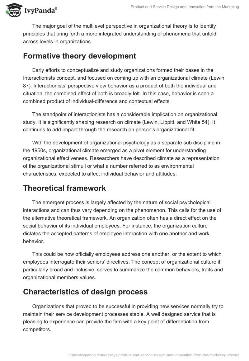 Product and Service Design and Innovation from the Marketing. Page 2