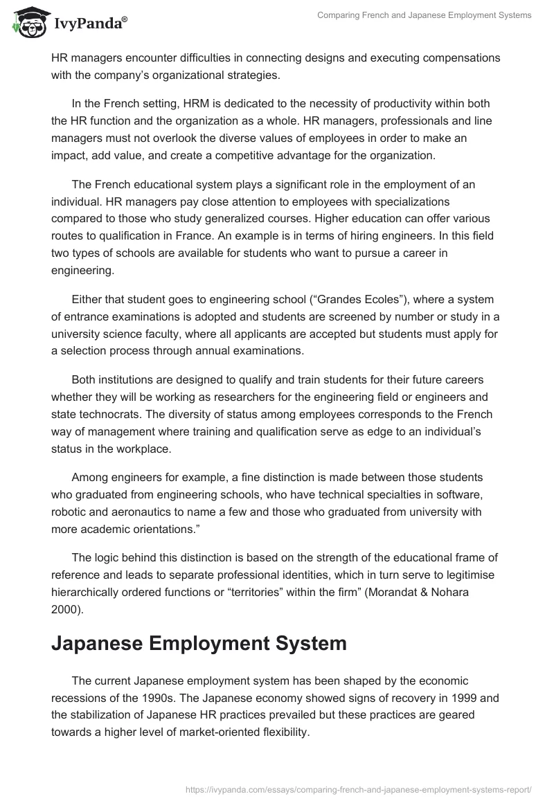 Comparing French and Japanese Employment Systems. Page 5