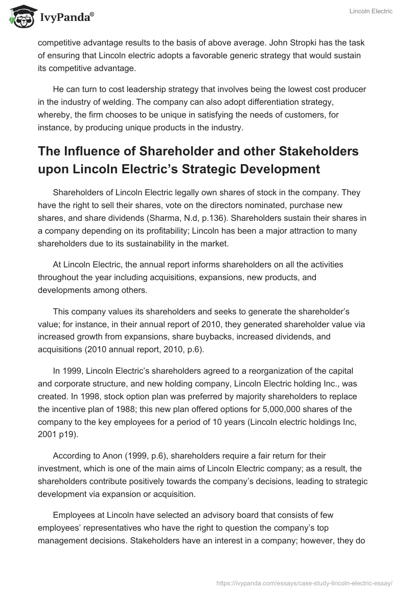 Lincoln Electric. Page 4