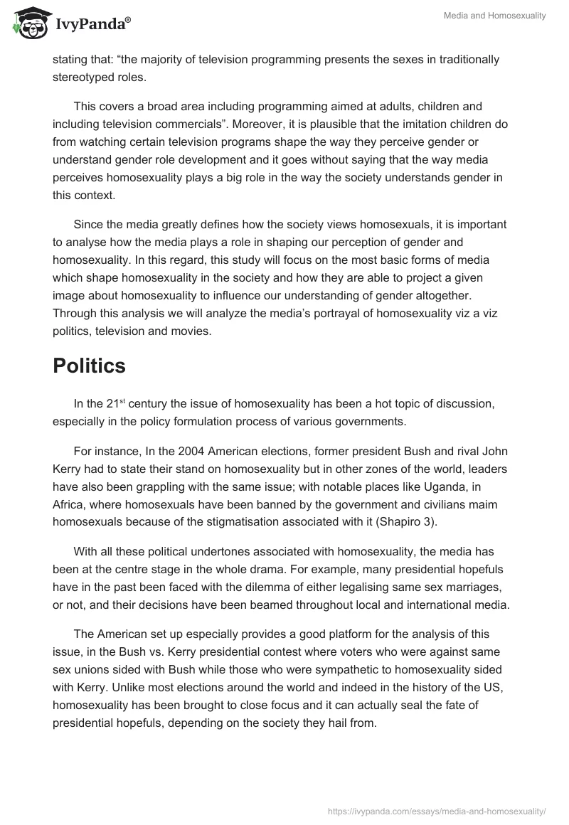 Media and Homosexuality. Page 2