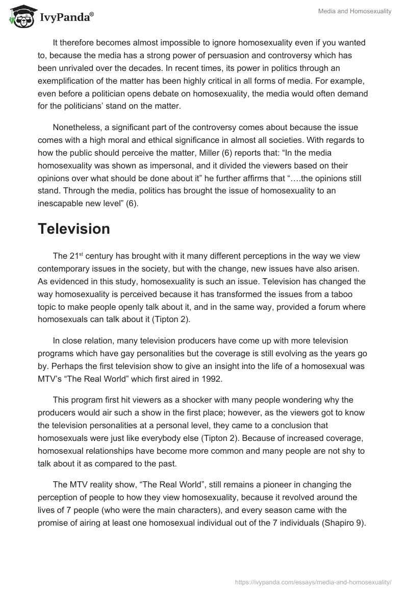 Media and Homosexuality. Page 4
