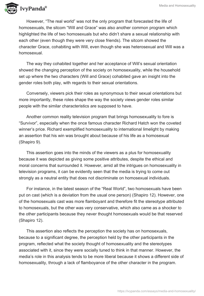 Media and Homosexuality. Page 5