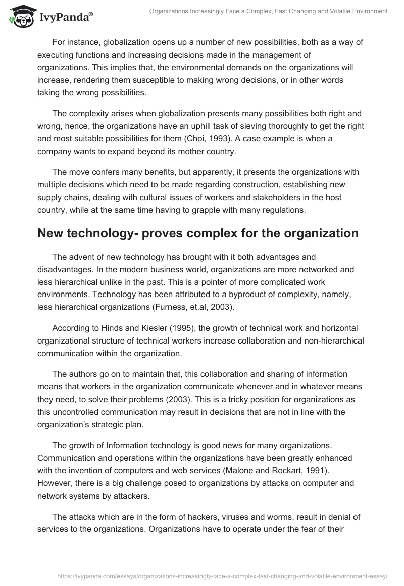 Organizations Increasingly Face a Complex, Fast Changing and Volatile Environment. Page 3