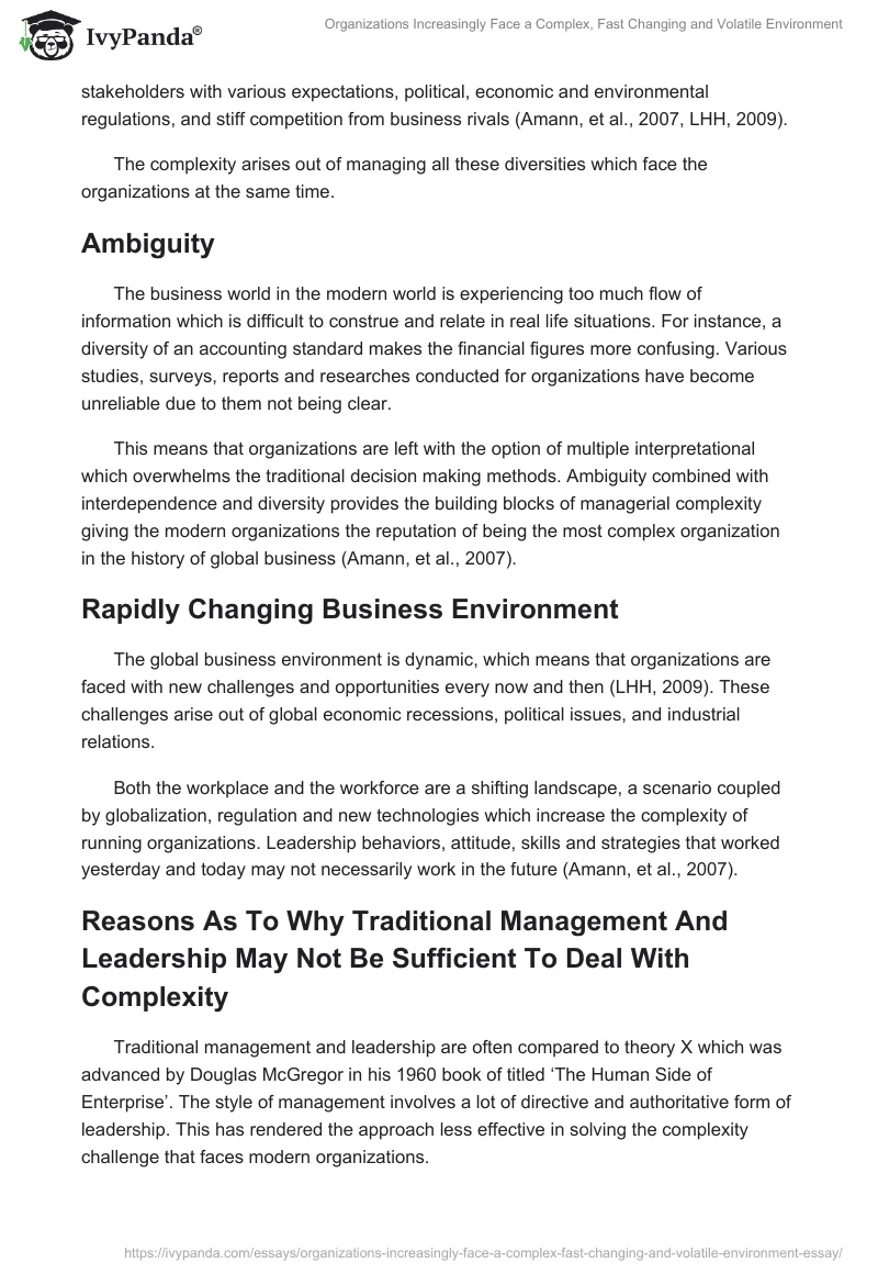 Organizations Increasingly Face a Complex, Fast Changing and Volatile Environment. Page 5