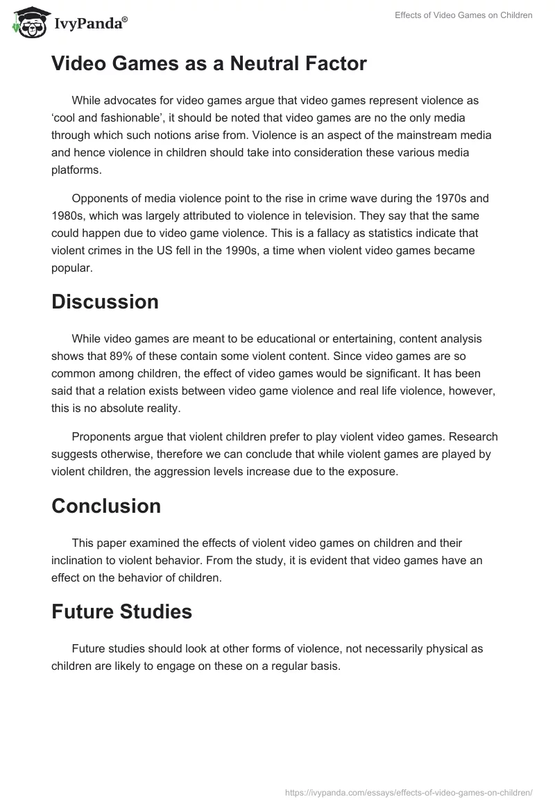 Effects of Video Games on Children. Page 2