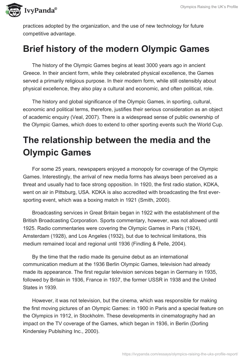 Olympics Raising the UK’s Profile. Page 2
