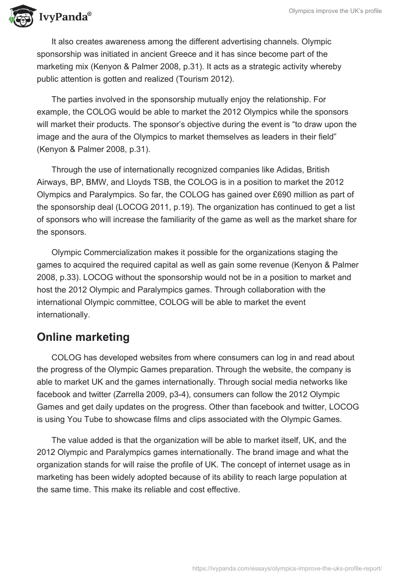 Olympics improve the UK’s profile. Page 5
