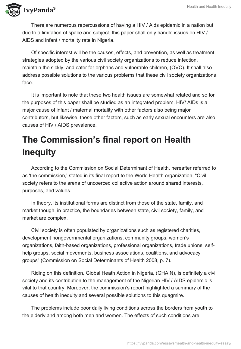 Health and Health Inequity. Page 2