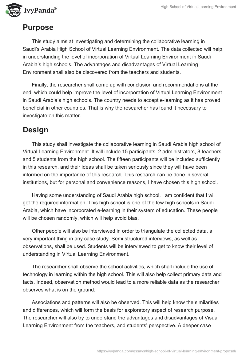 High School of Virtual Learning Environment. Page 5