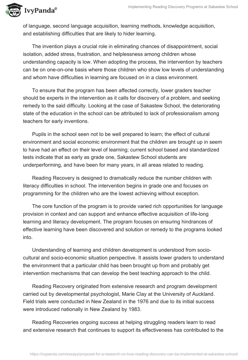 Implementing Reading Discovery Programs at Sakastew School. Page 3