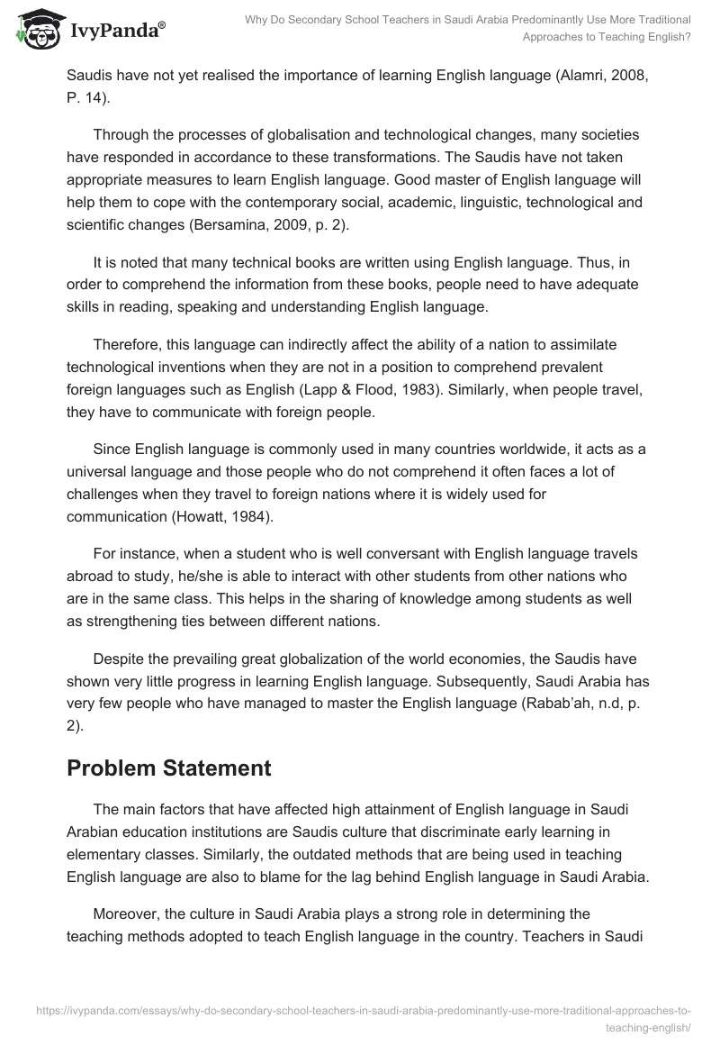 Why Do Secondary School Teachers in Saudi Arabia Predominantly Use More Traditional Approaches to Teaching English?. Page 2