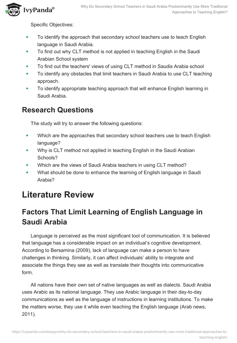 Why Do Secondary School Teachers in Saudi Arabia Predominantly Use More Traditional Approaches to Teaching English?. Page 4