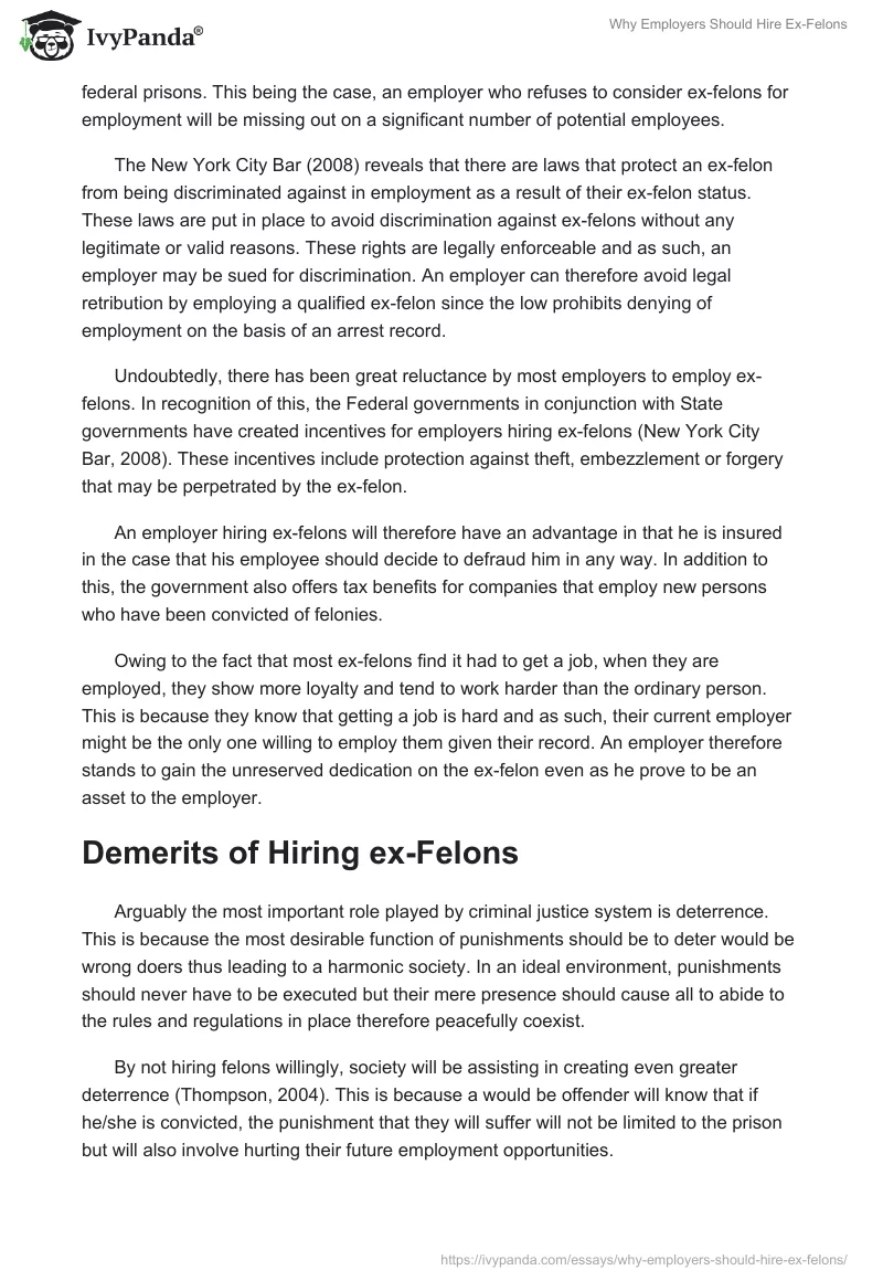 Why Employers Should Hire Ex-Felons. Page 2