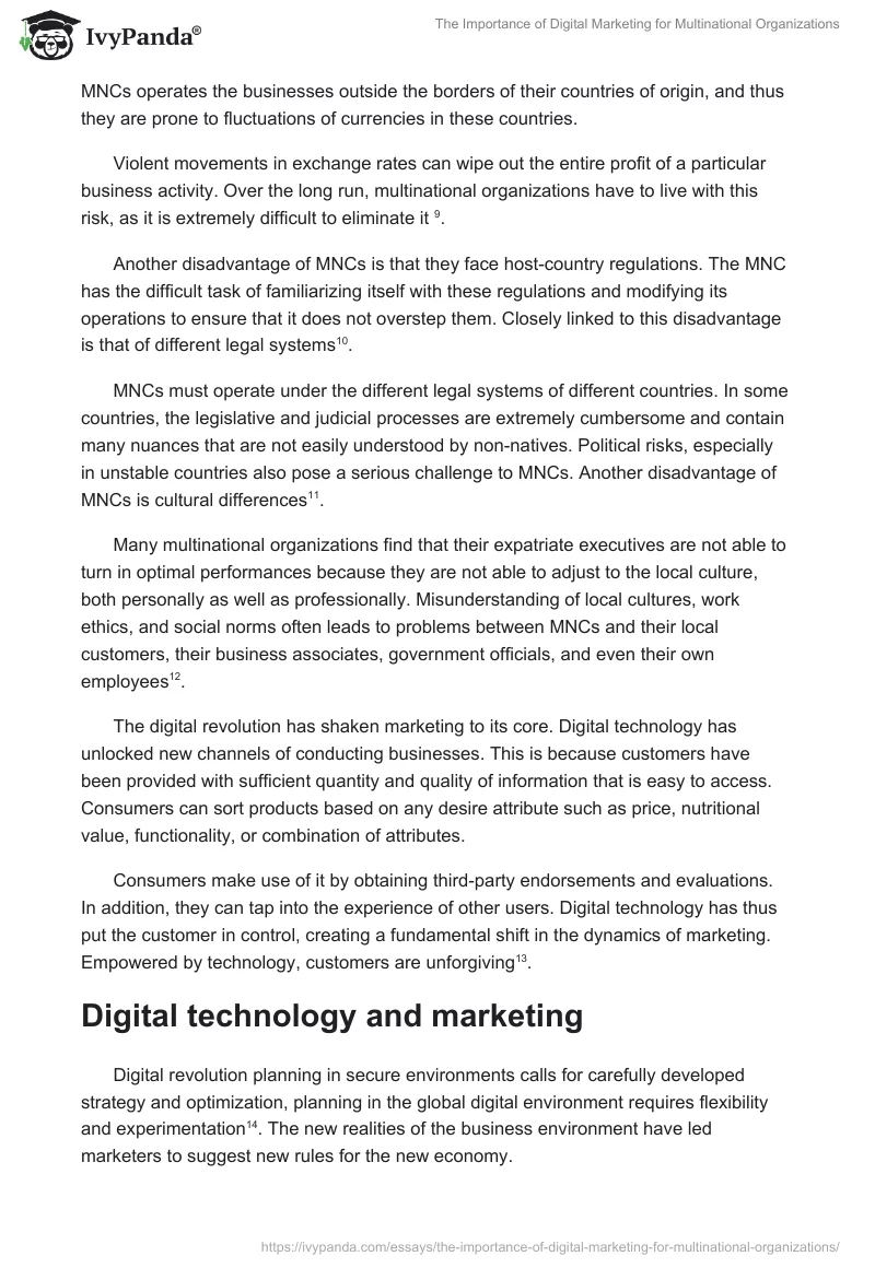 The Importance of Digital Marketing for Multinational Organizations. Page 3