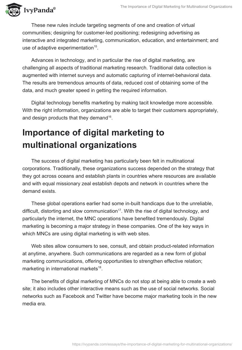 The Importance of Digital Marketing for Multinational Organizations. Page 4