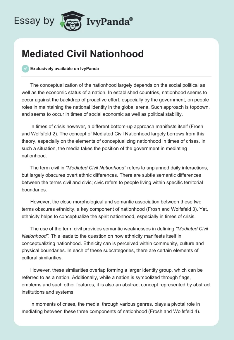 Mediated Civil Nationhood. Page 1