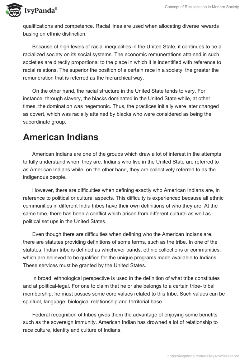 Concept of Racialization in Modern Society. Page 2