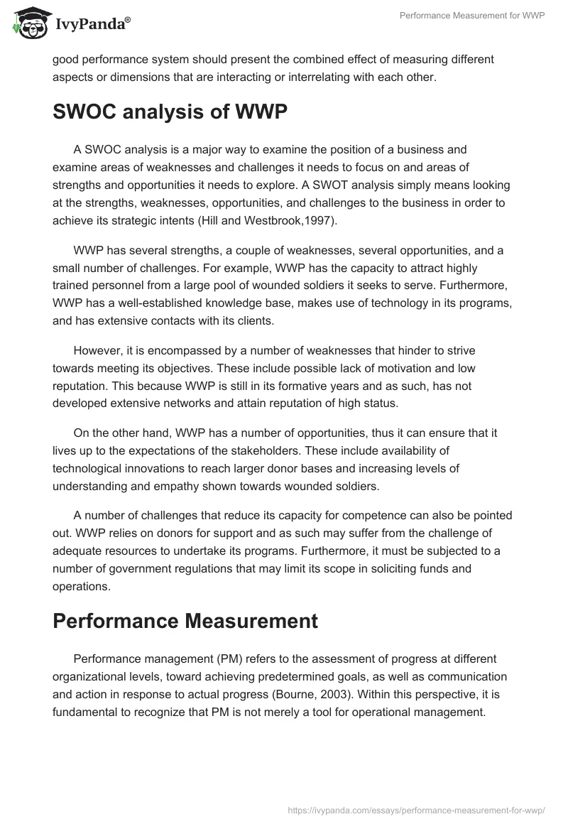 Performance Measurement for WWP. Page 5
