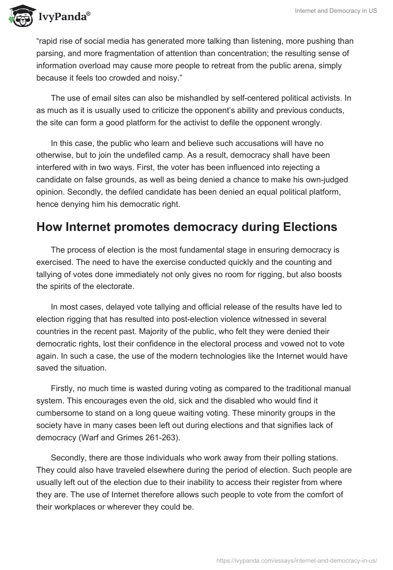 Internet and Democracy in US. Page 4