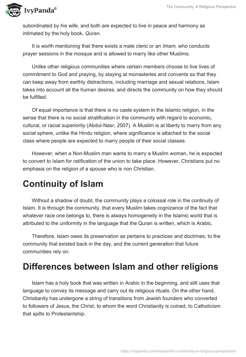 The Community: A Religious Perspective. Page 3