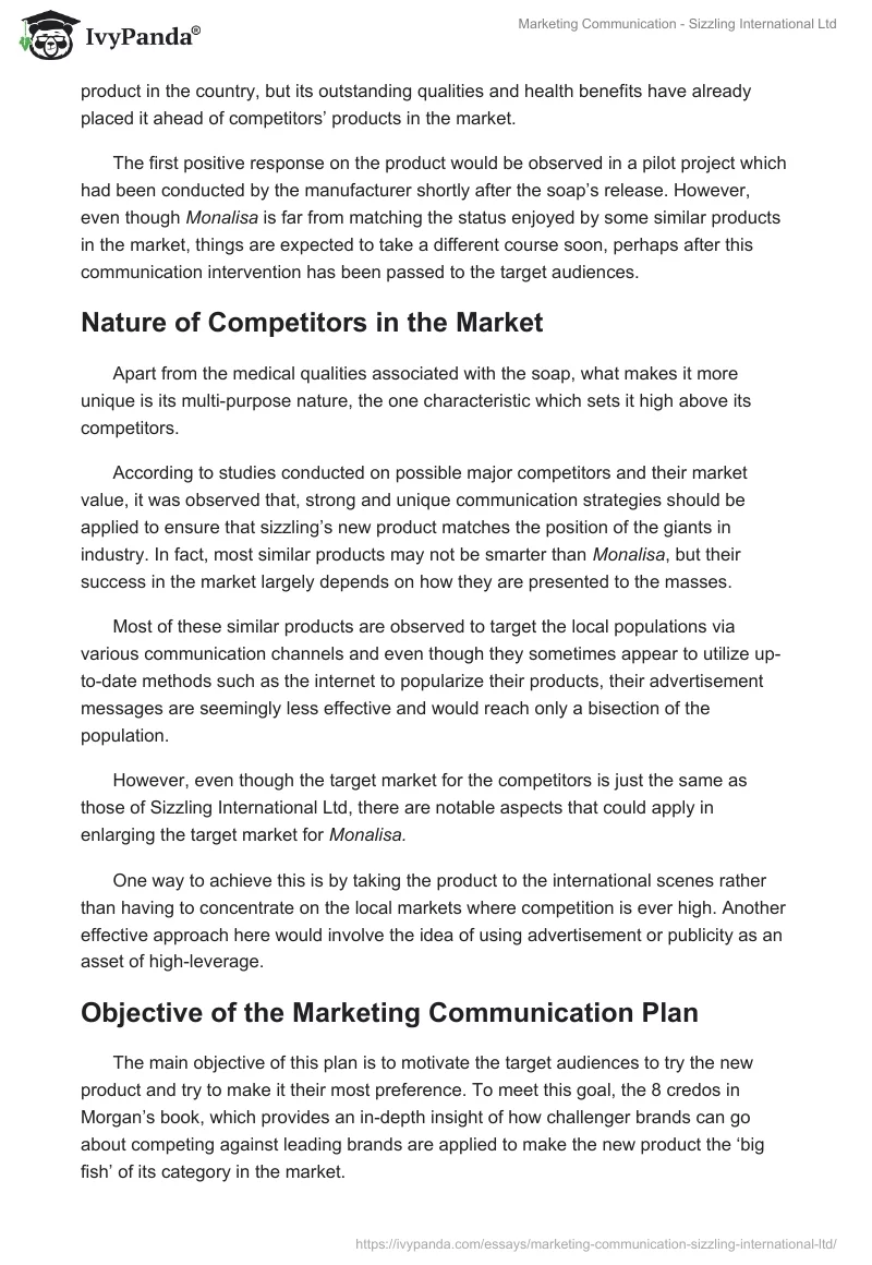 Marketing Сommunication - Sizzling International Ltd. Page 3