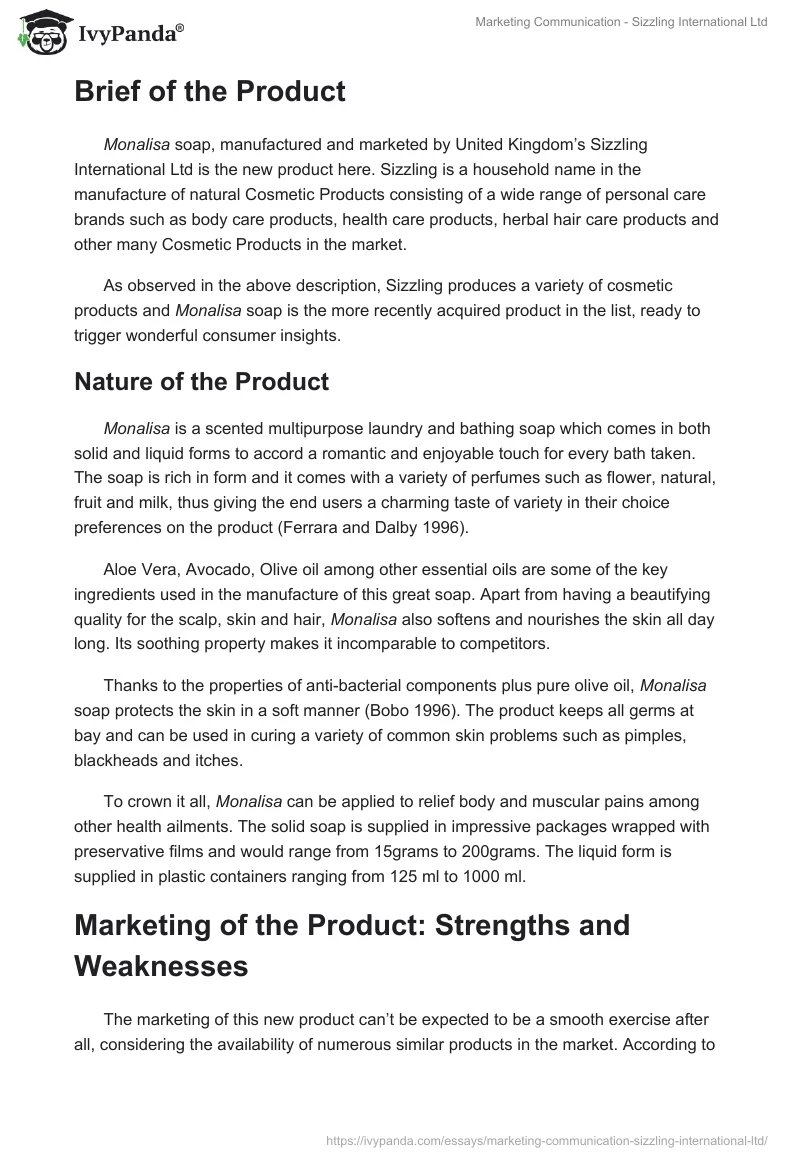 Marketing Сommunication - Sizzling International Ltd. Page 5