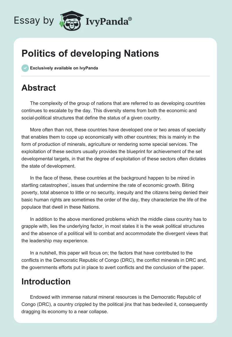 Politics of developing Nations. Page 1