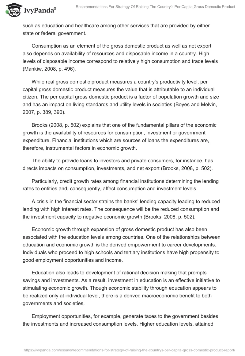 Recommendations For Strategy Of Raising The Country’s Per Capita Gross Domestic Product. Page 2
