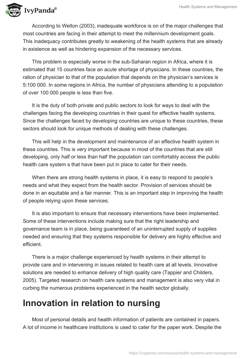 Health Systems and Management. Page 4