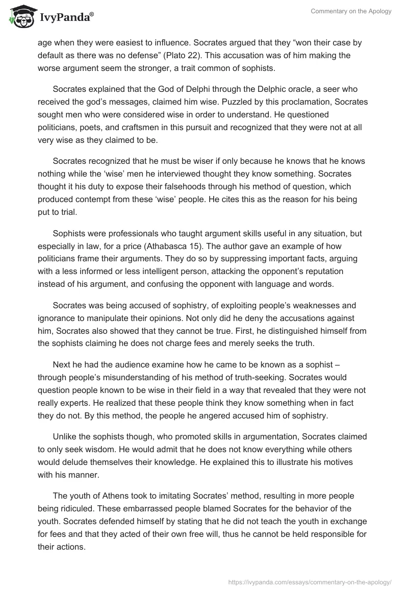 Commentary on The Apology. Page 2