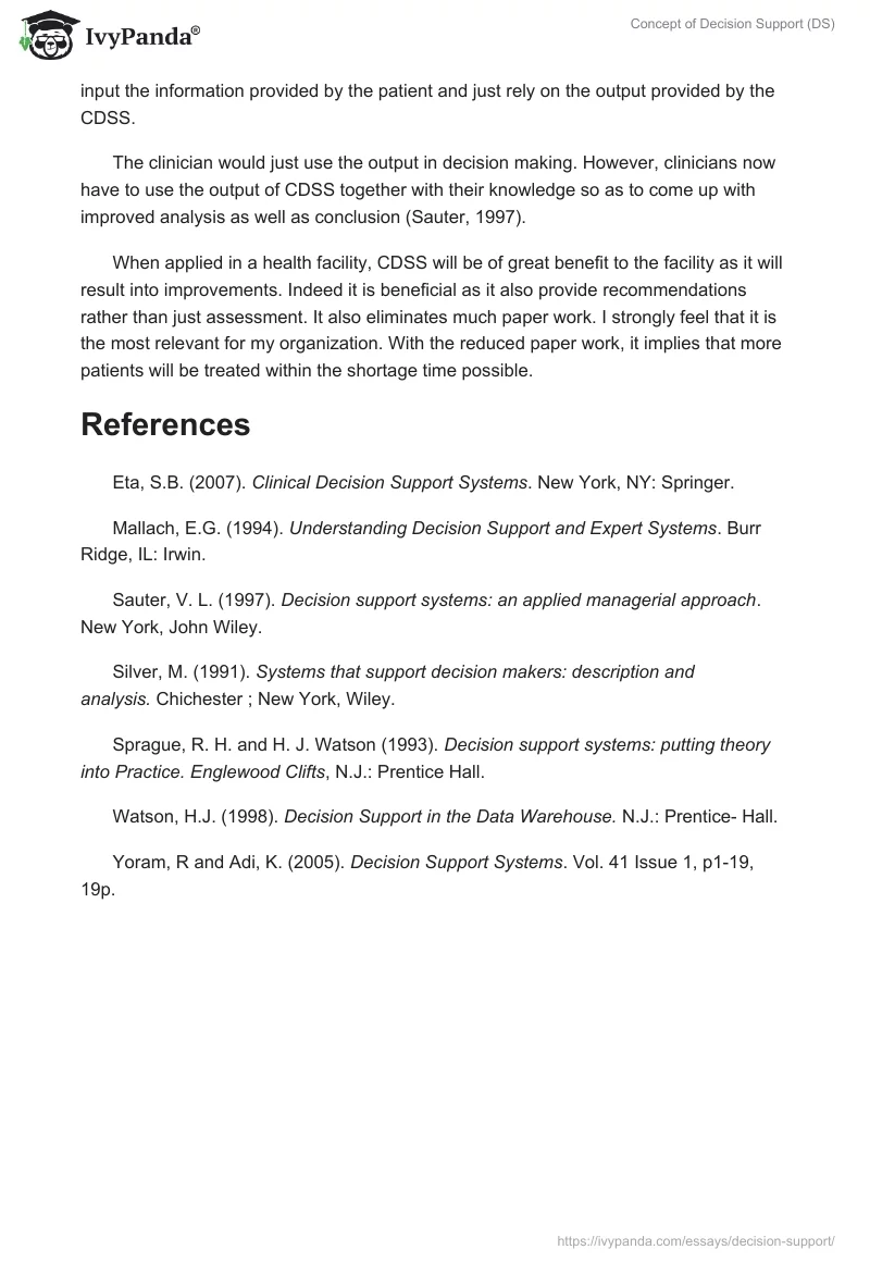 Concept of Decision Support (DS) . Page 3