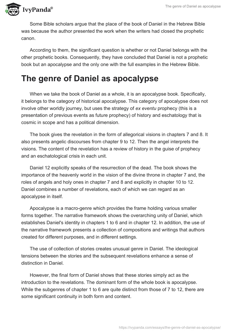 The genre of Daniel as apocalypse. Page 2