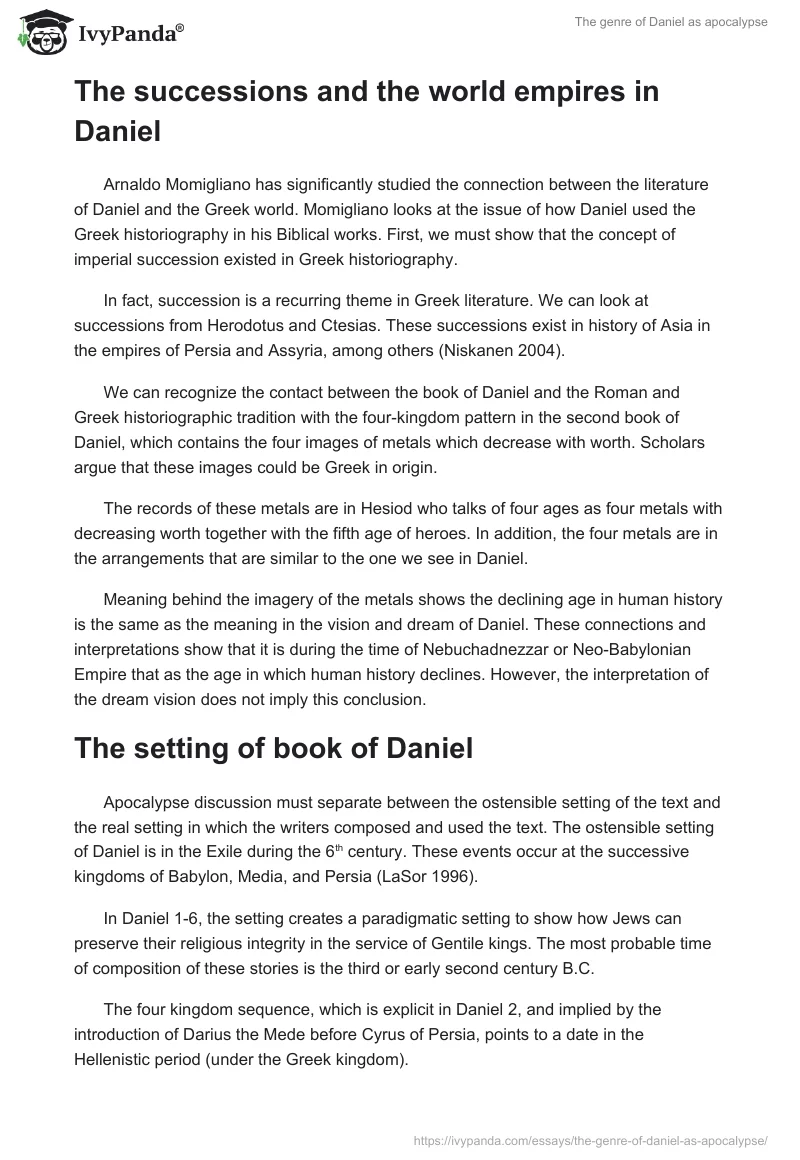 The genre of Daniel as apocalypse. Page 4