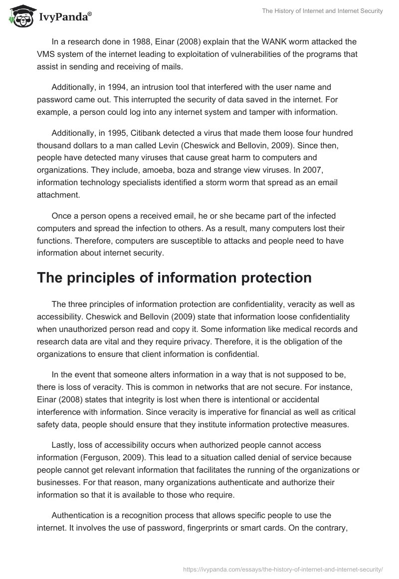 The History of Internet and Internet Security. Page 3