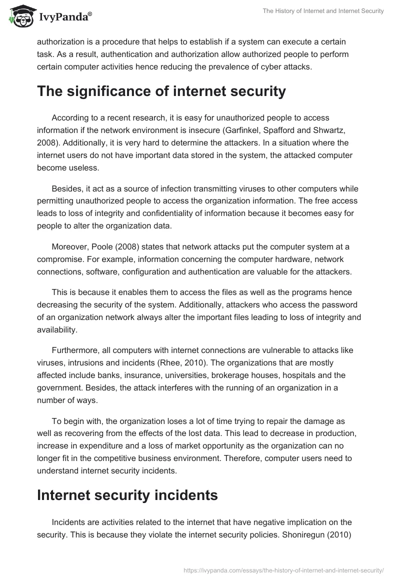 The History of Internet and Internet Security. Page 4