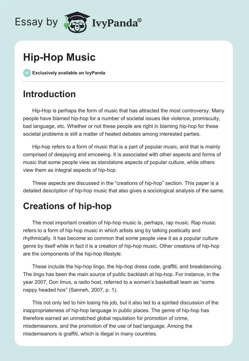 Hip-Hop Music. Page 1